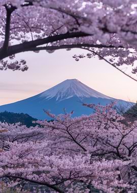 Mount Fuji with Cherry Blossoms