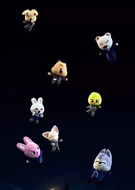 Stray SKZOO Characters Floating