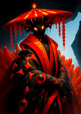 Alien Samurai with Red Hat