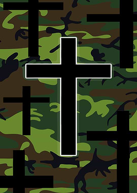 Camouflage Pattern with Black Crosses