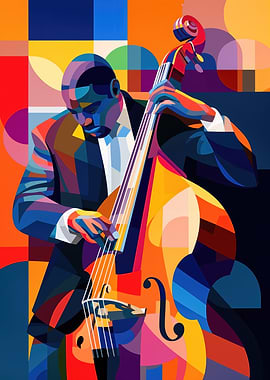 Modern Jazz Bassist Poster