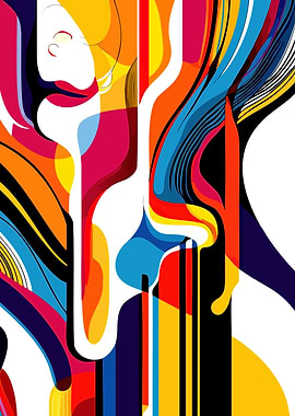 Abstract Colorful Face