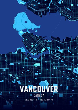 Vancouver Midnight City Map