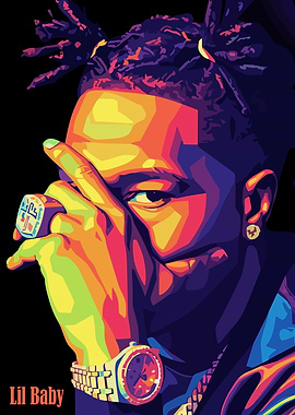 Lil Baby Pop Art Portrait