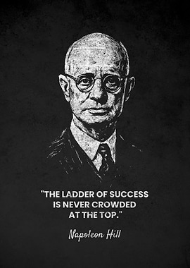 Napoleon Hill Ladder Of Success Quote Poster