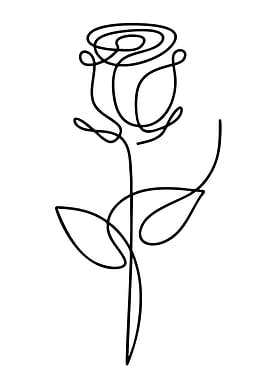 Minimalist Rose Line Art