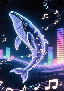 Musical Whale in a Starry Sky