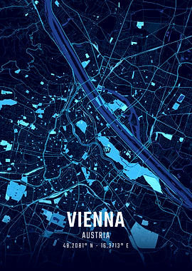 Vienna Midnight City Map