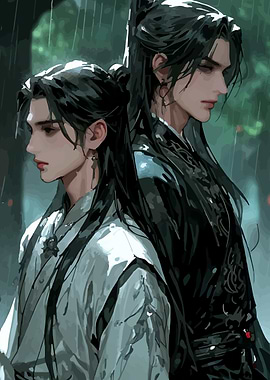 men and women in the rain