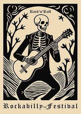 Rock'n'Roll Rockabilly Festival Skeleton Guitarist
