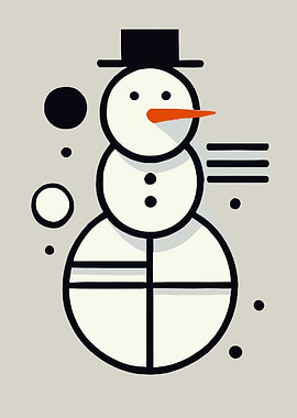 Minimalist Snowman Illustration