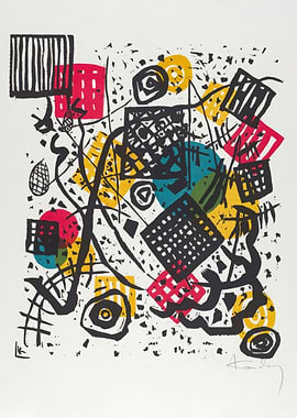 Abstract Geometric Print with Bold Colors,wassily kandinsky
