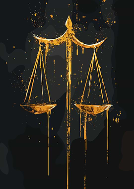 Golden Scales of Justice Art