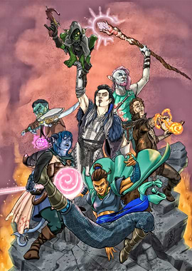 The Mighty Nein Team Illustration