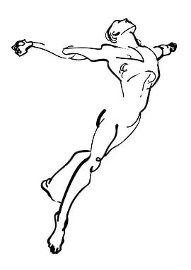 Abstract Figure in Motion Line Art