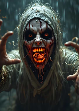 Hooded Horror with Glowing Mouth