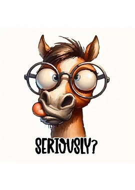 Cartoon Horse with Glasses