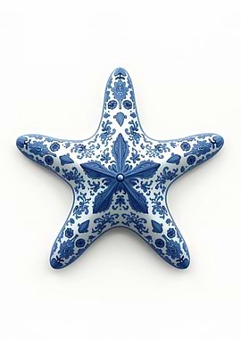 Blue and White Starfish Decoration