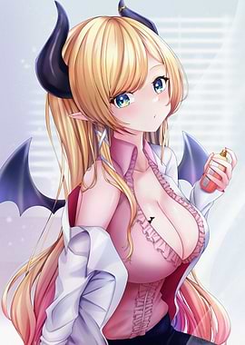 Anime Girl with Horns and Wings