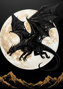 Black Dragon Moonlit Flight