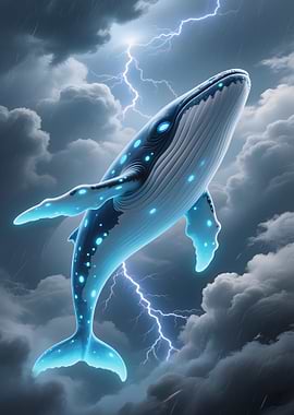 Electric Whale in Stormy Sky
