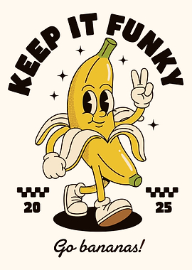 Keep It Funky Banana Cartoon