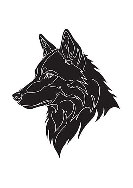 Black Wolf Head Silhouette
