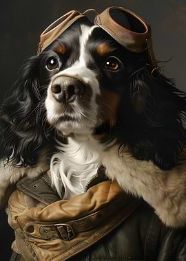 Dog Aviator Portrait