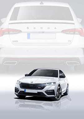 White Skoda Octavia RS iV 2020