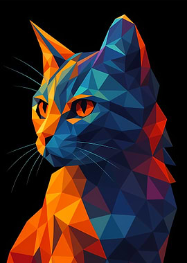 Geometric Cat Portrait