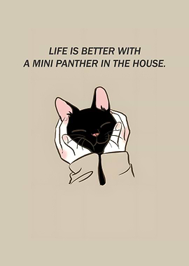 Mini Panther Cat Illustration