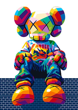 Colorful KAWS Figure Pop Art