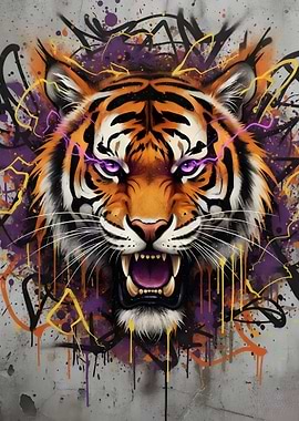 Electric Tiger Graffiti Art
