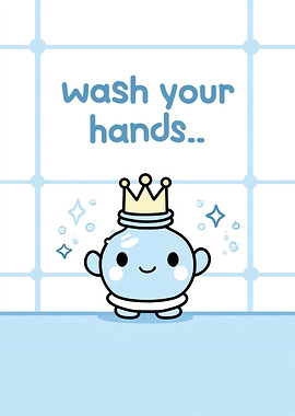 Wash Your Hands Cute Illustration