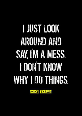 Mike Tyson Quote on Black Background