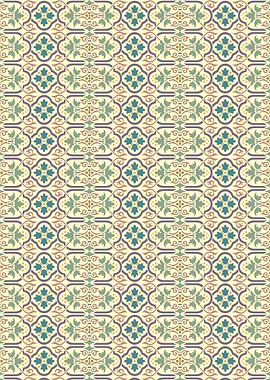 Floral Pattern with Geometric Elements