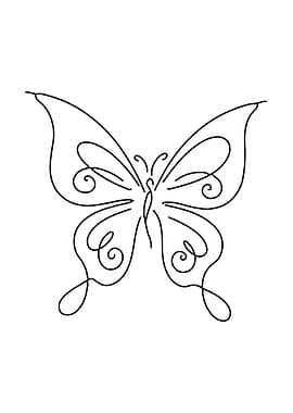 Minimalist Butterfly Line Art