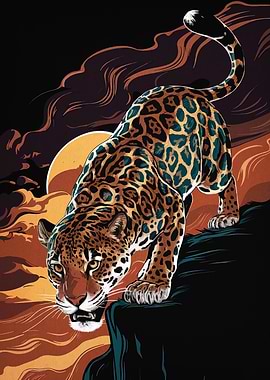 Jaguar on the prowl illustration