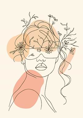 Minimalist Blindfold and Flowers Portrait