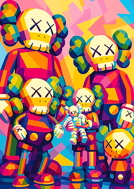 KAWS Family Colorful Pop Art