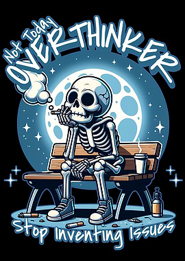 Overthinker Skeleton on Bench