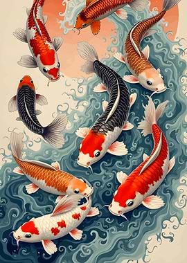 Koi Fish in Water