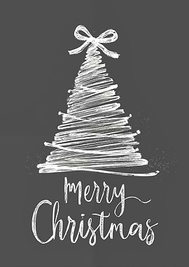 Merry Christmas Chalkboard Tree