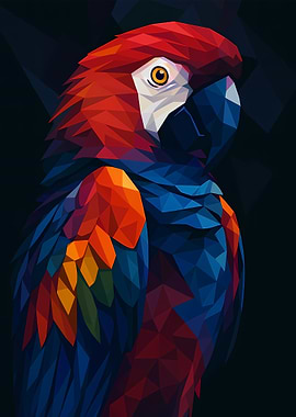 Geometric Parrot Portrait