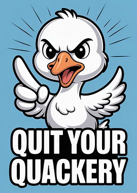 Quit Your Quackery Cartoon Duck