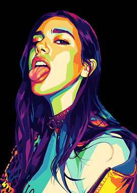 Colorful Pop Art Portrait of Woman
