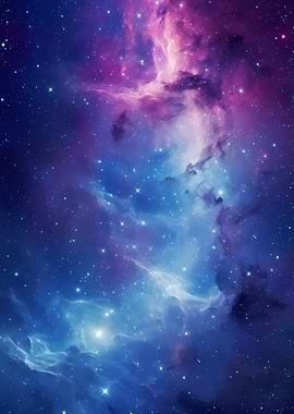 Colorful Nebula with Stars