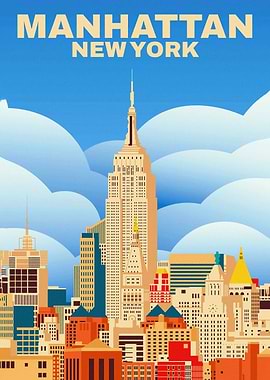 Manhattan New York Cityscape Art