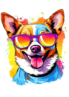 Cool Corgi with Sunglasses