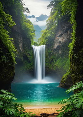 Tropical Waterfall Paradise